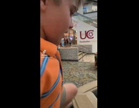 Little boy wishes for no more math fountain