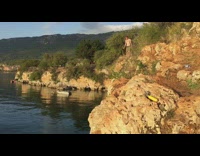 Guy side double flip brown rock lake