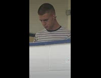 Guy folded ears pops up friends says hey 