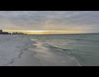 Ocean Beach Waves Sunset Birds Fly View
