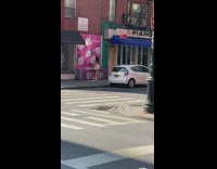 Girl whip hair pink flower wall car