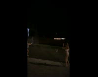 Woman glitter skirt light off fireworks night 