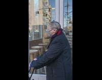 corona virus two face masks older lady allegro 