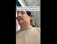 Man testing his girlfriends listening skills 