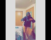 Girl college student music video "Bubble Butt" hoodie, alien glasses, fake butt