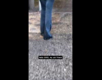 Pants hem wet soaked from walking around