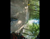 Biker jumps off ramp and falls down 