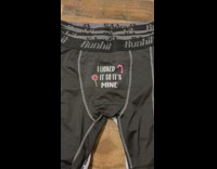 Woman shows boxers with custom innuendos 