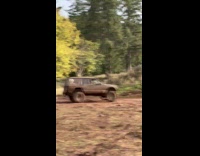 Man driving in mud track 