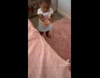 Collab ClipsIG - Toddler used hoop earrings as bracelet 