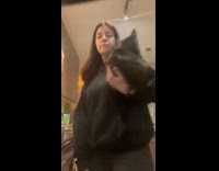 Cat hugging hoomans arm