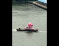 Submitter shows inflatable Doro sailing at river