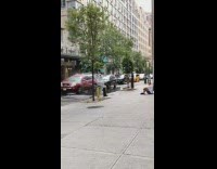 Free car wash at hydrant sprinkling water