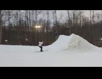 Guy on skis attempts double backflip 