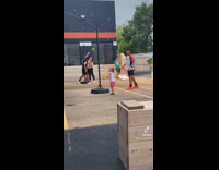Little girl  hit in head with tetherball 