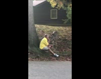 guy feeding deer with his mouth