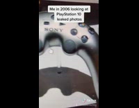 Guy looks at leaked playstation 10 photos 