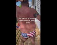 Dad wears underwear speedo teenager party