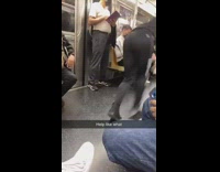 Guy does flip handstands in train 