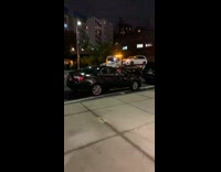 Tow truck white suv car person inside