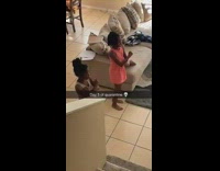 Day five quarantine two young kids dance 