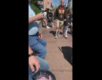 Man angered with people that crosses their photoshoot