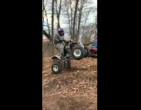 guy falls off four wheeler forest 