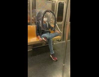 Grey plastic hamper barrier guy subway pt. 3
