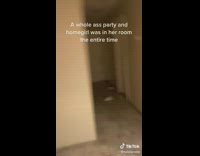 Girl in bedroom instead of graduation party