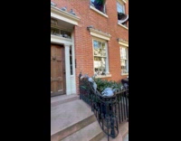 Apartment building filled with pigeon statues decoration