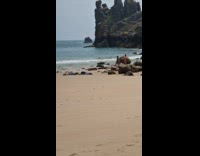 Collab IITW - Woman dress run and jump at beach