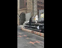 Guy white jacket dance black tubes street