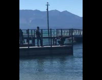 Woman black long sleeves twerk pier pole