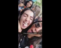 Bug flies in when girl opens her mouth