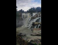 Dassam falls on rainy day overcast nature