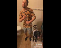 Flip switch guy black dog face shirt 