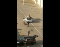 Shooting a music video in the parking lot