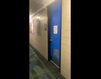 Girls singing in bathroom guys outside recording