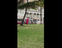 Big heart mascot poses for photo