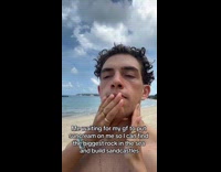Collab ClipsIG - Girlfriend puts sunscreen on guy face beach