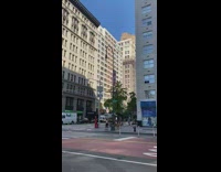People clap cheer celebrate election results sidewalk