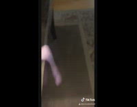 Girl spit chip bag ant inside cry