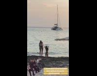 Black bikini girl boomerang back and forth