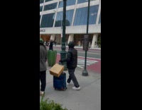 Man curse while walking on the street