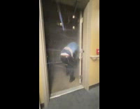 Guy pulled outside by storm winds 