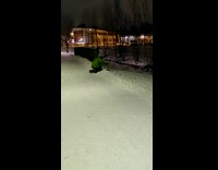 Fireworks fail launch explode on snow night