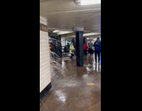 Collab WINY - Subway flooded by leak from tiled walls