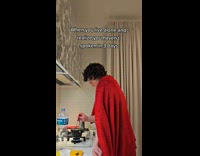 Collab Clips MPUGC2 - Guy in red jacket cooking over stove