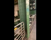 Collab Subway Creatures - Man stand on metal beam do stretches