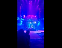 Four motorcycle spins inside the ball cage